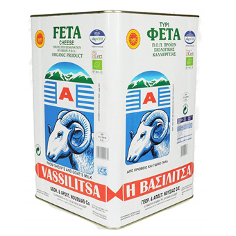 Traditioneller FETA aus biologischem Schafs- und Ziegenmilch